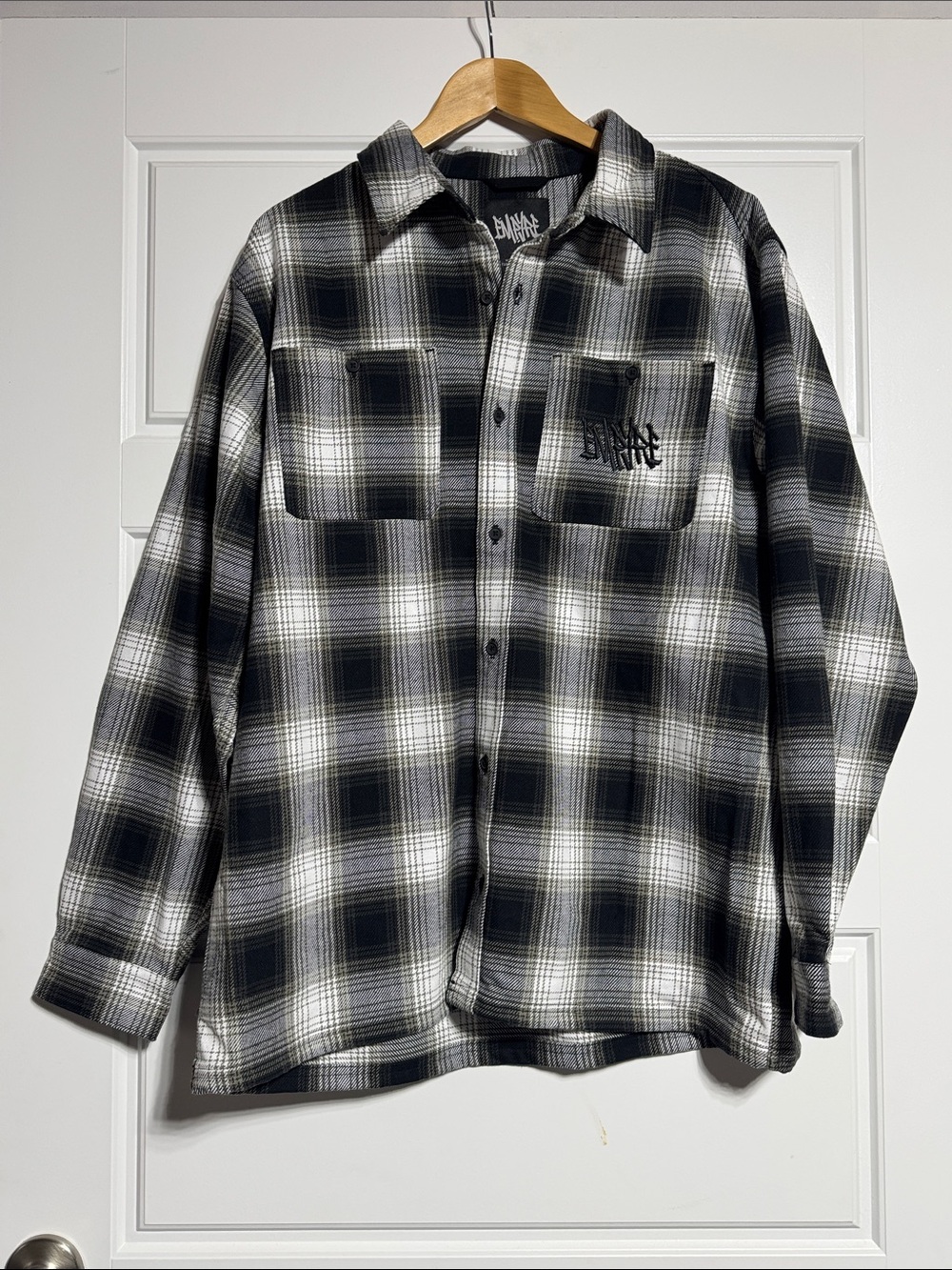 NWT Zumiez Empyre Black & White Plaid Lightweight Shirt Jacket